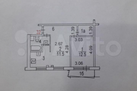 2-к квартира, 43.7 м², 8/9 эт.