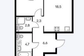 Недвижимость Квартиры / 2-к квартира, 65.5 м², 3/14 эт.