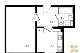1-к квартира, 35.7 м², 4/24 эт.